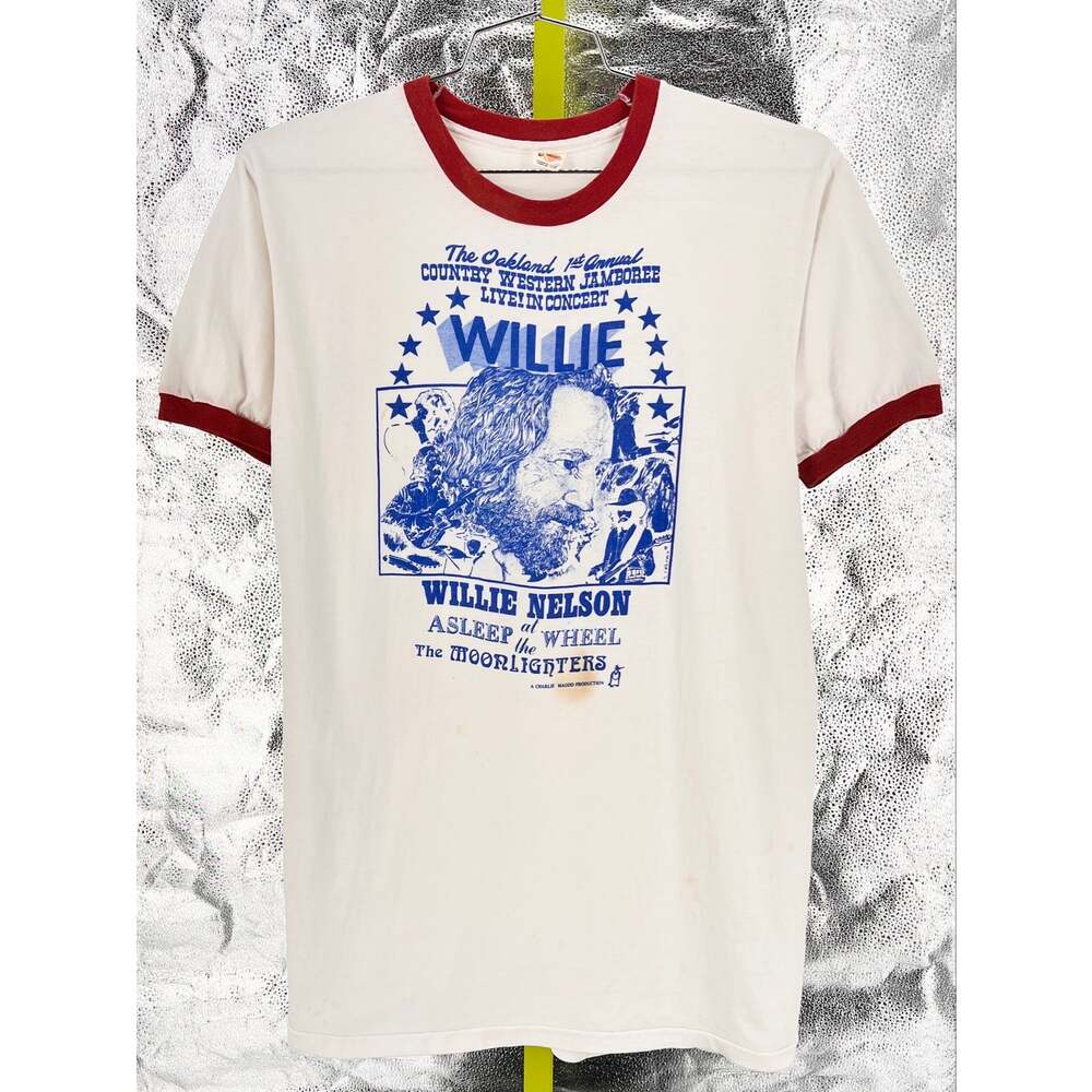 Vintage Willie Nelson 1977 Tshirt Asleep at the Wheel The Moonlighters Concert